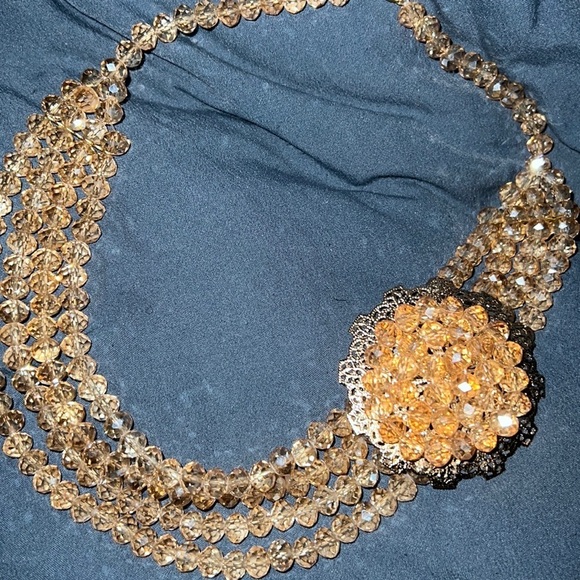 Fashion Hand crafted Multi Layered Crystal glass Beaded  Necklace - Picture 11 of 17